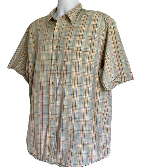 Roundtree & Yorke Collection Short Sleeve Button-Down Shirt Men's Large - Picture 3 of 7